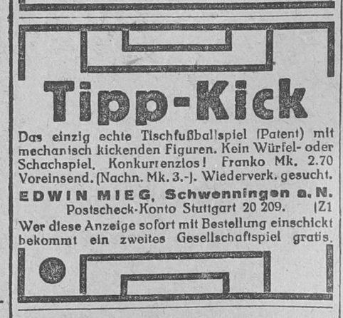 1925-10-16-Stuttgarter-Neues-Tageblatt-Abendausgabe-Seite-8-Werbeanzeige-Standardanzeige-Alleinstellungsmerkmal-Spielfeld-Aus-eins-mach-zwei